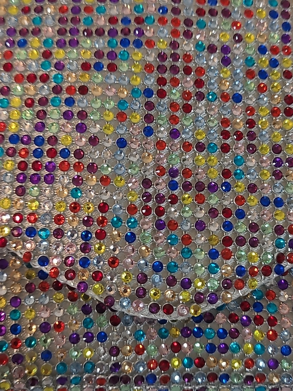 Jessica McClintock Crystal Multicolor Envelope Clutch Bag with Chain Strap - Picture 2 of 11